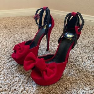 Red Betty Boop Bow High Heels